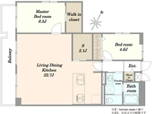 【東京都/目黒区中目黒】マンション第二恵比須苑 間取り図