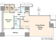 【東京都/品川区上大崎】パークタワー目黒 間取り図