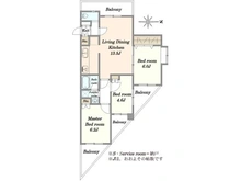 【神奈川県/川崎市中原区上丸子山王町】藤和シティホームズ武蔵小杉II 間取り図