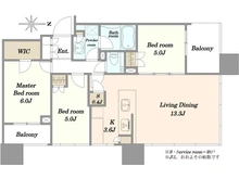 【神奈川県/川崎市中原区市ノ坪】シティタワー武蔵小杉 間取り図