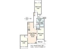 【神奈川県/川崎市中原区宮内】ヒルズ等々力緑地ウエスト 間取り図
