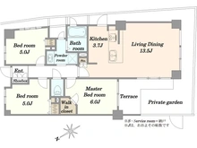 【神奈川県/川崎市中原区宮内】クオス等々力緑地 間取り図