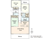 【神奈川県/川崎市中原区上小田中】アトラスアリーナ武蔵新城ホーフハウス 間取り図