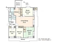 【神奈川県/横浜市青葉区荏田北】東急ドエル江田ロビニア 間取り図