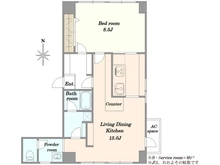 【神奈川県/川崎市中原区新丸子東】武蔵小杉サマリヤマンション 間取り図