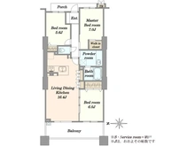 【神奈川県/川崎市高津区久本】ザ・タワー＆パークス田園都市溝の口 間取り図