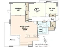 【神奈川県/川崎市高津区久末】バースシティ日吉台 間取り図