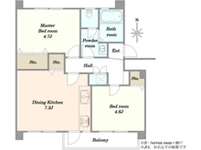 【神奈川県/川崎市中原区上平間】上平間住宅　1号棟 間取り図