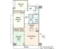【神奈川県/川崎市宮前区南野川】マイキャッスル鷺沼南 間取り図