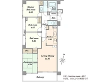 【神奈川県/川崎市中原区上小田中】クレッセント武蔵新城ウエスト 間取り図