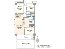 【神奈川県/川崎市中原区上小田中】ガーデンホーム武蔵中原 間取り図