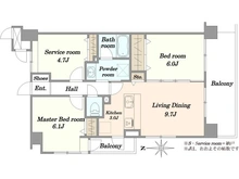 【神奈川県/川崎市中原区上丸子山王町】ライオンズマンション武蔵小杉東 間取り図