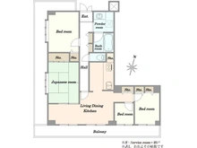【東京都/世田谷区千歳台】芦花公園スカイハイツ 間取り図