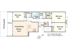 【神奈川県/川崎市中原区宮内】ダイアパレス等々力緑地 　 間取り図