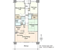 【神奈川県/川崎市中原区下小田中】ゼファー武蔵中原レーグラーレ 間取り図