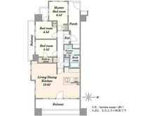 【神奈川県/横浜市鶴見区尻手】ヨコハマオールパークス　第四街区L棟　ザ・フォレスト 間取り図