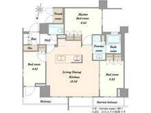 【神奈川県/川崎市中原区小杉御殿町】クレヴィア小杉御殿町 間取り図