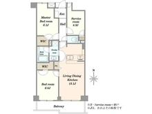 【神奈川県/川崎市高津区新作】ロイヤルシャトー武蔵新城	 間取り図
