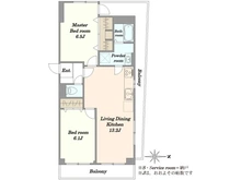 【神奈川県/川崎市中原区新丸子東】マイキャッスル新丸子 間取り図