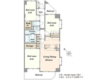 【神奈川県/川崎市高津区北見方】ヴィルクレール二子多摩川 間取り図