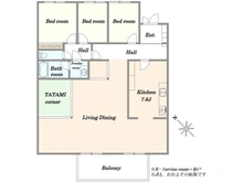 【神奈川県/川崎市高津区久末】ヒルサイド久末2号棟 間取り図