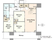 【神奈川県/川崎市中原区小杉町】プラウドタワー武蔵小杉 間取り図