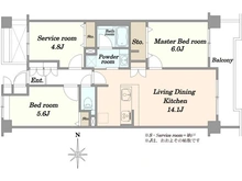 【神奈川県/川崎市中原区下新城】クレッセント武蔵新城 間取り図