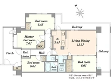 【神奈川県/川崎市高津区久地】メロディーハイム高津ラフレ 間取り図