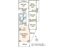 【神奈川県/横浜市青葉区荏田北】ドレッセ荏田北フォーネ 間取り図