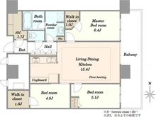 【神奈川県/川崎市中原区新丸子東】パークシティ武蔵小杉ミッドスカイタワー 間取り図