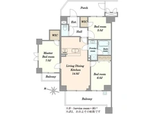 【神奈川県/川崎市中原区中丸子】グランシティ平間 間取り図