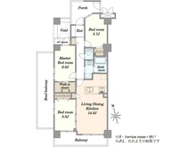 【神奈川県/川崎市中原区今井南町】ライオンズシティ武蔵小杉 間取り図