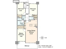 【神奈川県/川崎市中原区中丸子】グランシーナ多摩川 間取り図