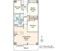 【神奈川県/川崎市中原区上丸子天神町】新丸子パークハウス 間取り図