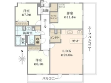 【埼玉県/戸田市下戸田】コスモ戸田公園エクシード 間取り図