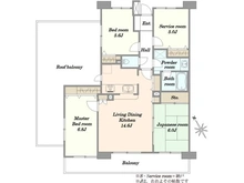 【埼玉県/戸田市下戸田】コスモ戸田公園アーバンフォルム 間取り図