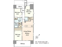 【埼玉県/さいたま市浦和区元町】プラウド北浦和パサージュ 間取り図