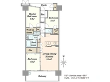 【埼玉県/戸田市川岸】ビィオルド戸田公園 間取り図