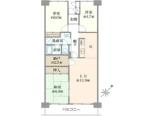 【埼玉県/川越市中原町】川越パークファミリア 間取り図