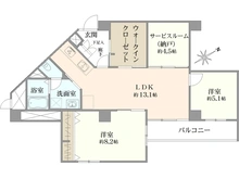 【埼玉県/さいたま市中央区上落合】与野ハウス 2号棟 間取り図