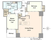 【東京都/江東区豊洲】シティタワーズ豊洲ザ・ツイン  ノースタワー 間取り図