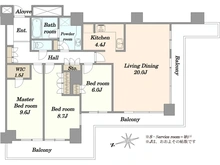 【東京都/江東区東雲】W Confort Towers WEST棟 間取り図