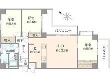 【神奈川県/横浜市鶴見区北寺尾】ダイアパレス菊名 間取り図