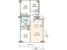 【神奈川県/川崎市幸区南加瀬】シャルマン南加瀬2号棟 間取り図