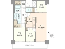 【神奈川県/川崎市川崎区港町】リヴァリエB棟 間取り図