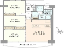 【大阪府/茨木市美沢町】南茨木ハイタウン美沢 F棟 間取り図