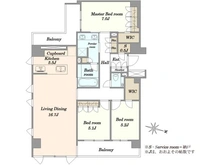 【東京都/世田谷区成城】 グランドメゾン成城六丁目 間取り図
