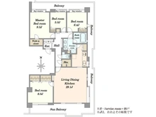 【神奈川県/横浜市泉区緑園】サン・ステージ緑園都市西の街六番館 間取り図
