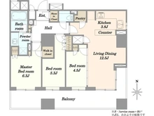 【東京都/大田区大森北】ザ・パークハウス大森タワー 間取り図