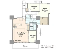 【東京都/品川区東品川】プライムパークス品川シーサイドザ・タワー 間取り図